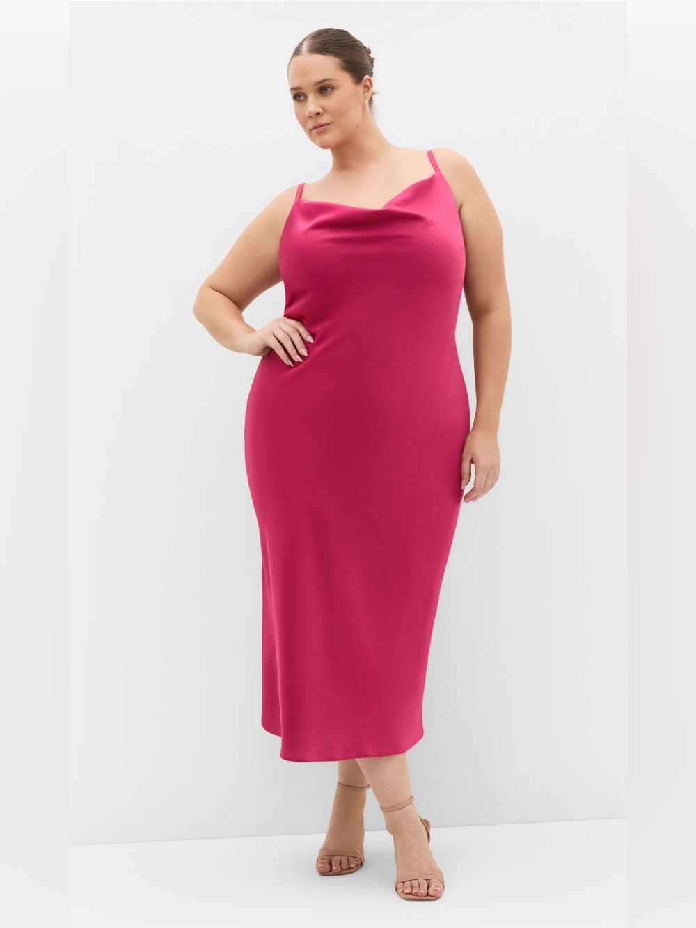 City Chic Pink Midi Dress for Cocktail PLUS SIZE